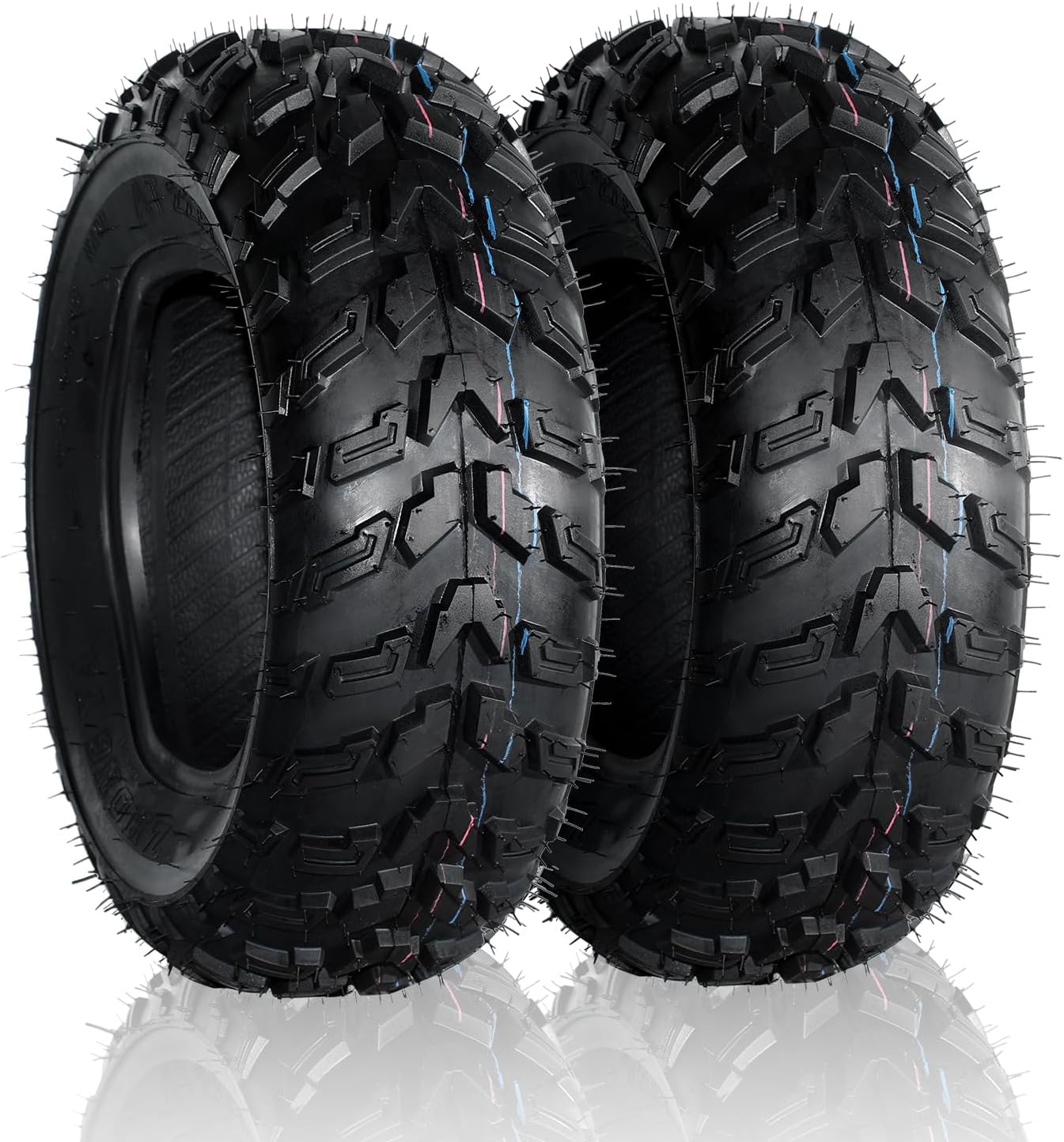 Set 2 ATV Mud Tires 22x7-11 22X7X11 6PR 20mm Deep Tread Fit for Honda Recon 250 Suzuki Ozark 250(1 Pair)