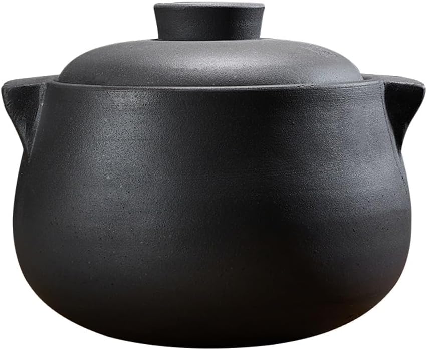 Black Casserole Stew Pot Household Stove Soup Old-fashioned Clay Cooker