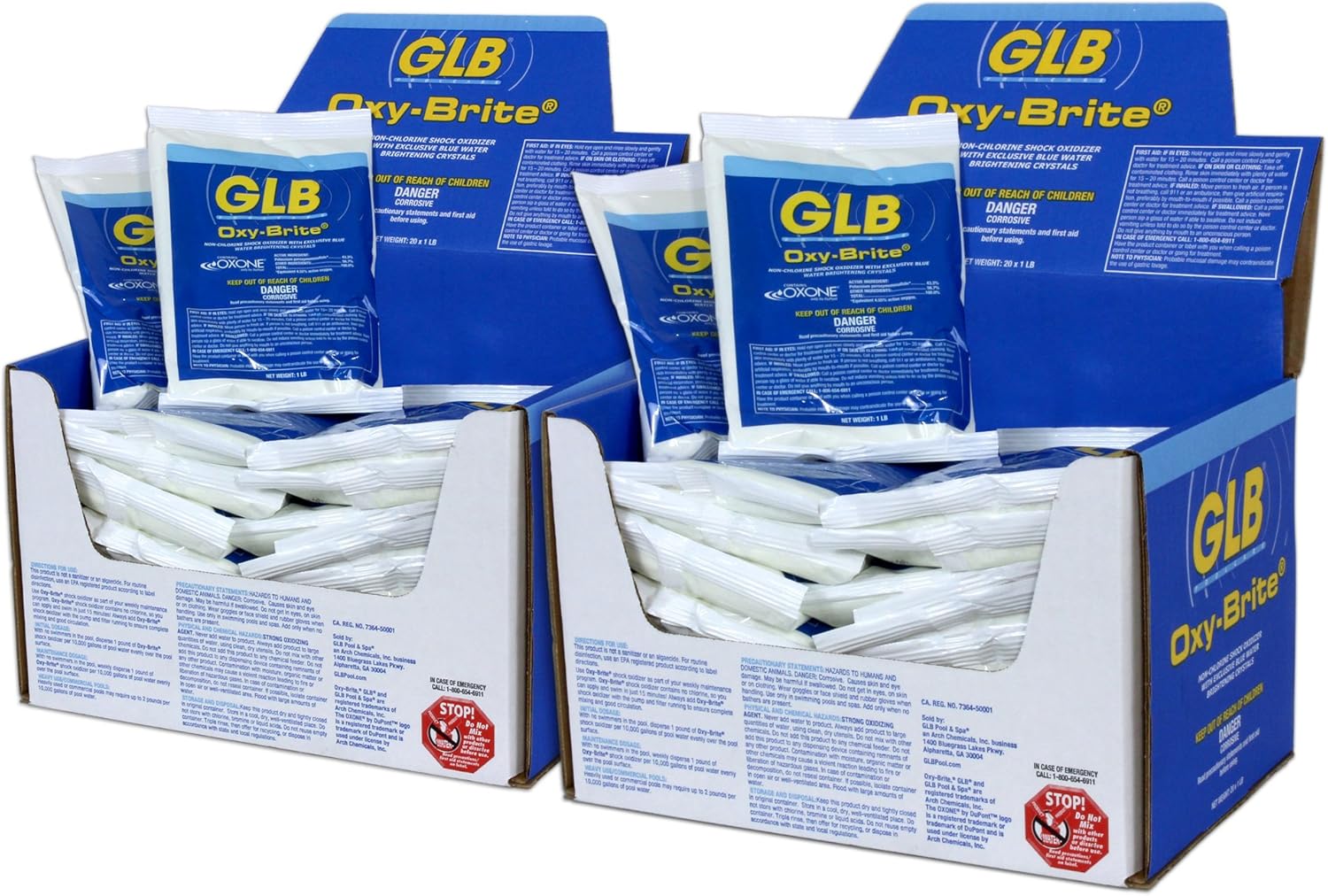 GLB 71414A-40 Oxy-Brite Non-Chlorine Shock Oxidizer for Swimming Pools, 1-Pound, 40-Pack