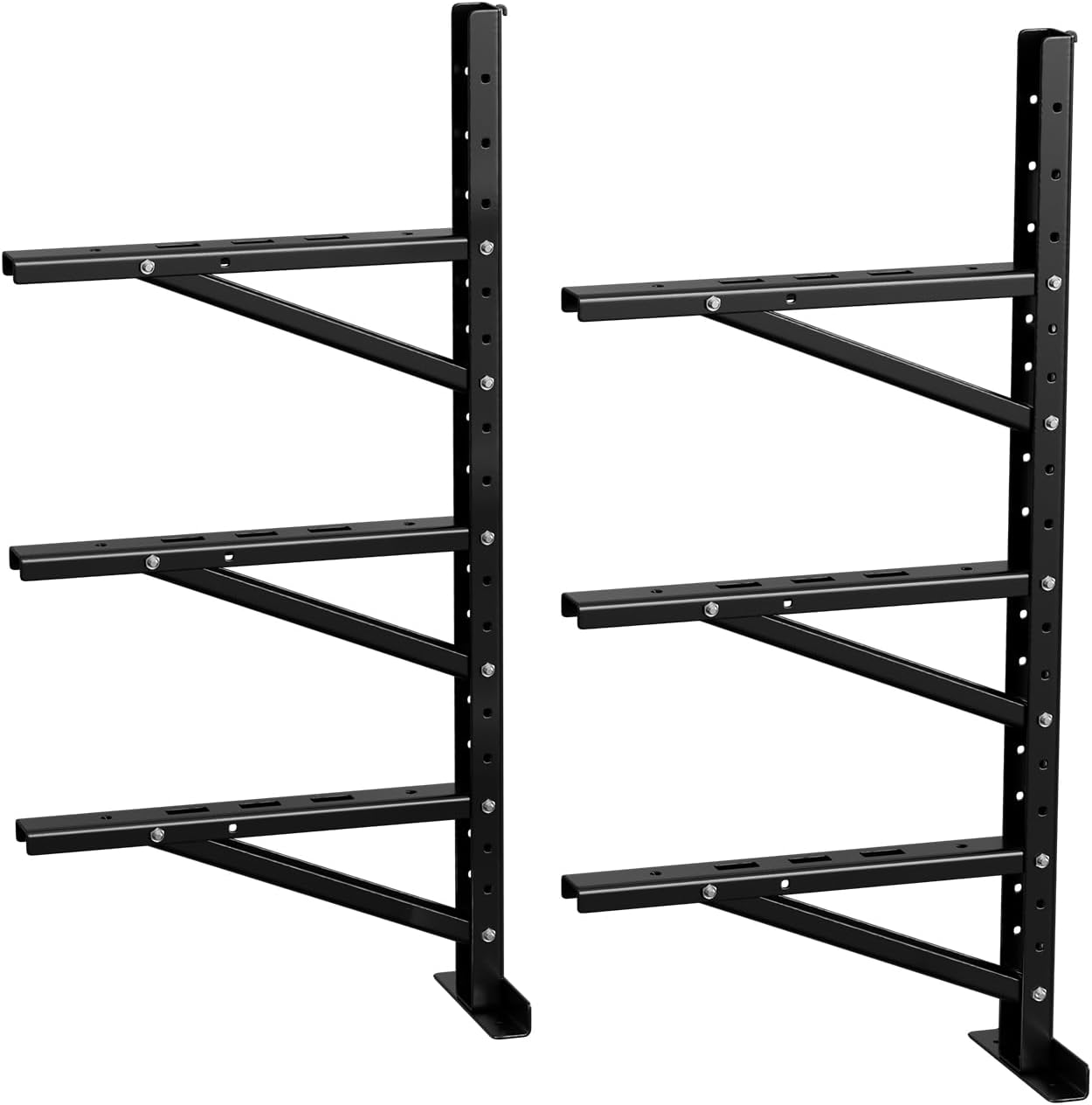 Shipping Container Shelf Rack 2 Pack Container Hanging Shelf Brackets 3 Tier Wall Mounted Steel Shelf Brackets for Heavy Duty Trailer Containers Holds Up To 500 lbs For Garage Basement & Pantry
