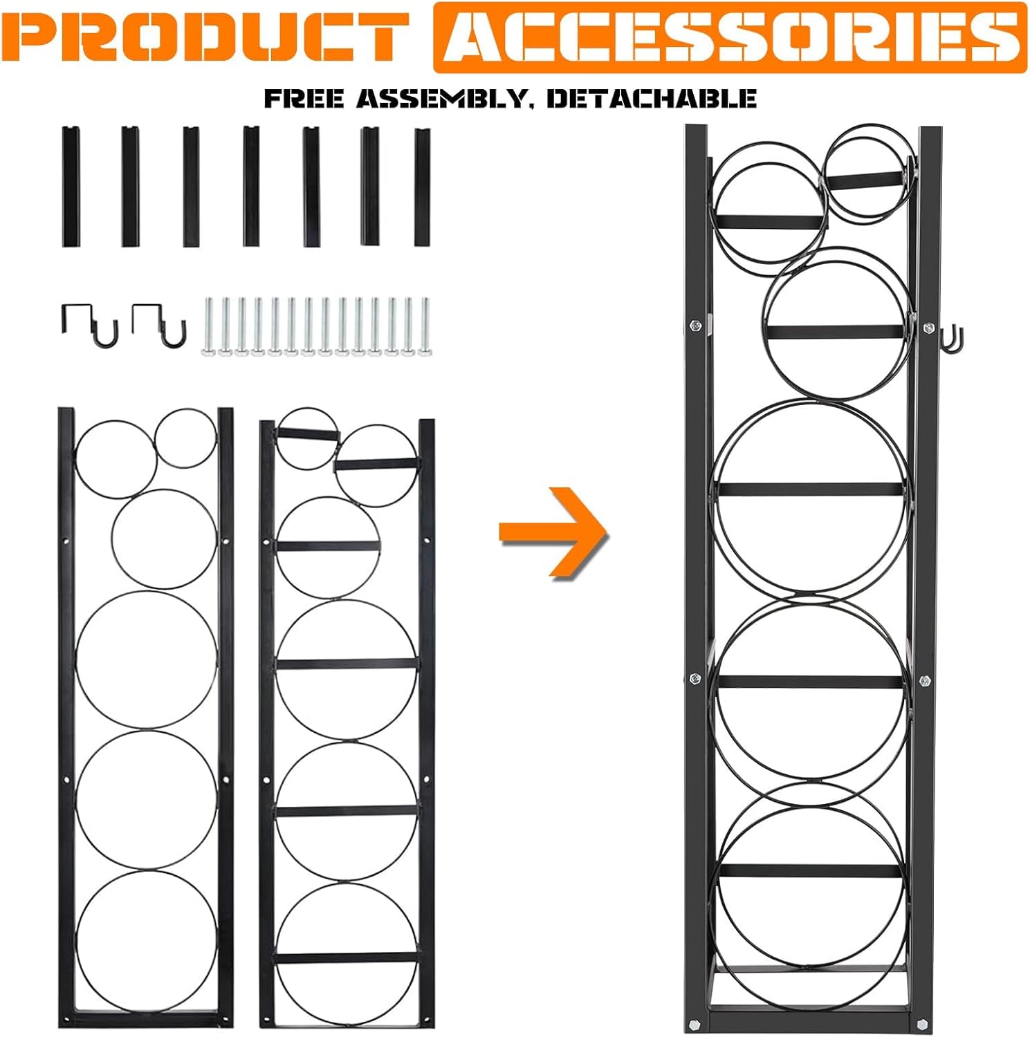 Tank Rack for Refrigerant Cylinders | 3 x 30 Lbs and others | Space-Saving Holders for Freon, Oxygen, Nitrogen | 12