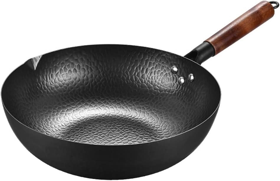 Carbon Steel Wok Stir Fry Pans Kitchen Cookwar for Electric Induction and Gas Stoves Flat Bottom