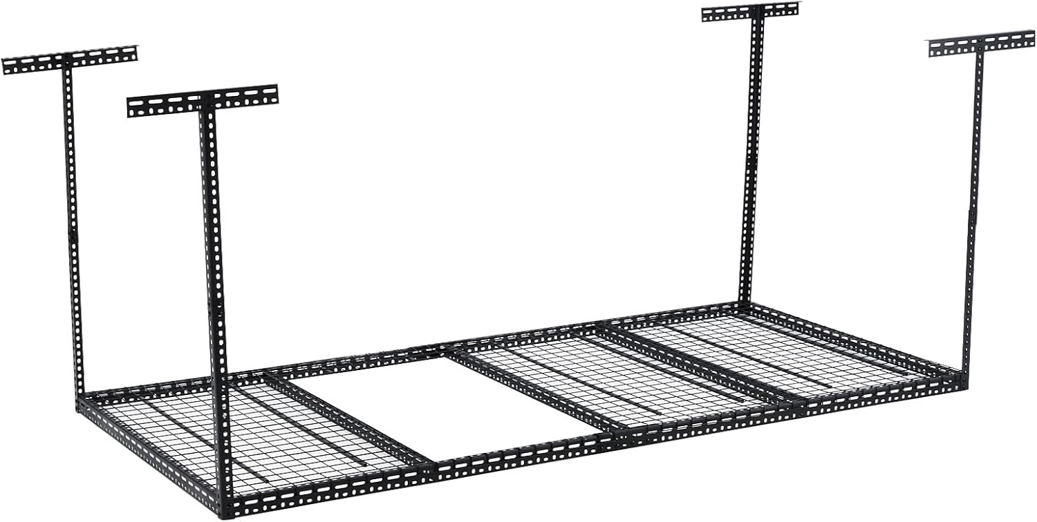 Garage Storage Rack 4x6 ft Overhead Ceiling Mounted Storage Racks Adjustable Garage Storage Organization of Heavy Duty Metal 600Lbs Weight Capacity