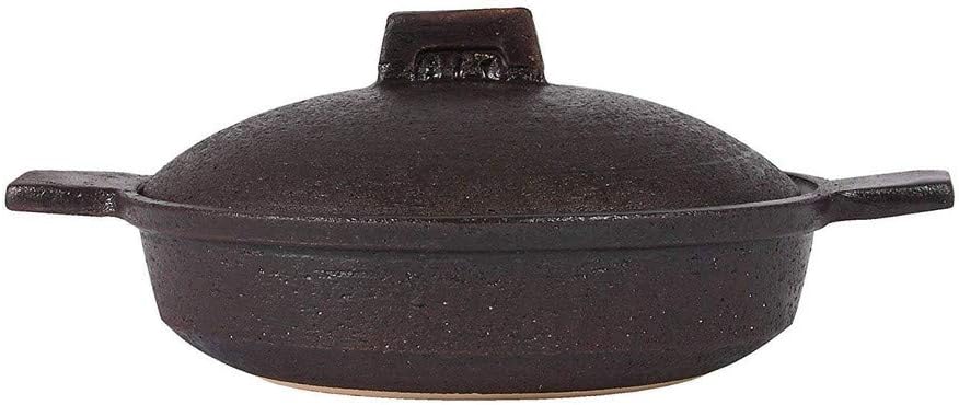 Hase Seikatsu ACK-71 Pot, Casserole, Mine, For 1 Person, Approx. 6.3 inches (16 cm), Approx. 7.8 fl oz (200 ml), Direct Fire, Empty Fire, Microwave Oven, OK Black