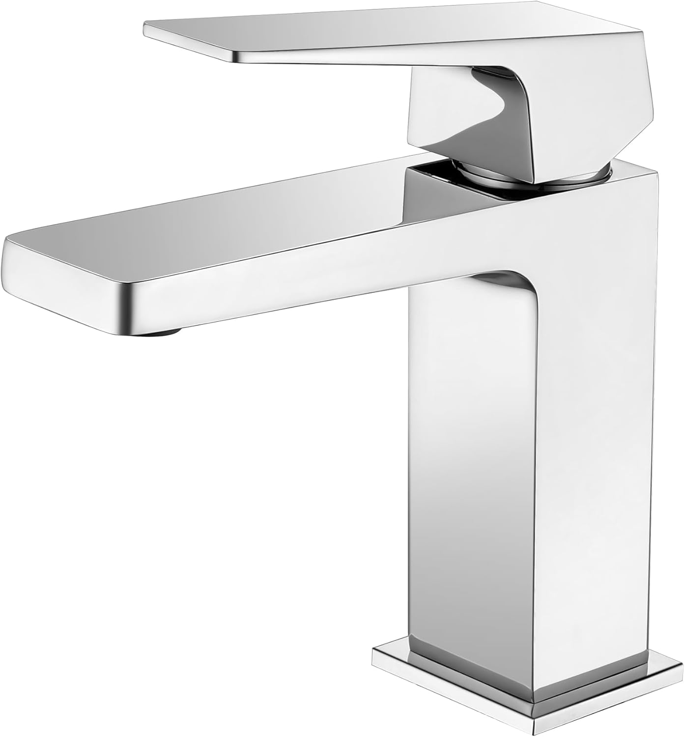 Gold Bathroom Faucets, 6 Inch Small Single Handle Bathroom Sink Faucet 1.8GPM High Pressure Vanity Faucet 1 Hole with Supply Hose Solid Brass Construction Without Pop Up Drain