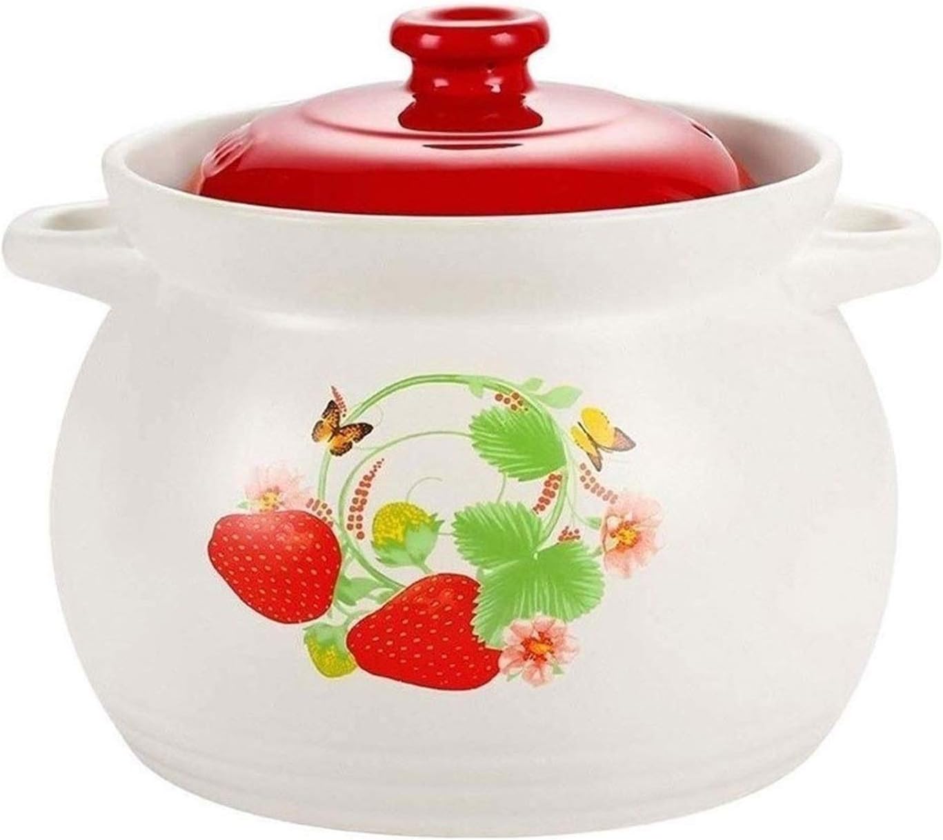 Casserole Cookware Casserole Dish with Lid Cooking Pot Clay Pot for Cooking Kitchen Artifact Ceramic Casserole Round Double Handle with Lid Ceramic Soup Pot Earthen Pot Ceramic Cookware