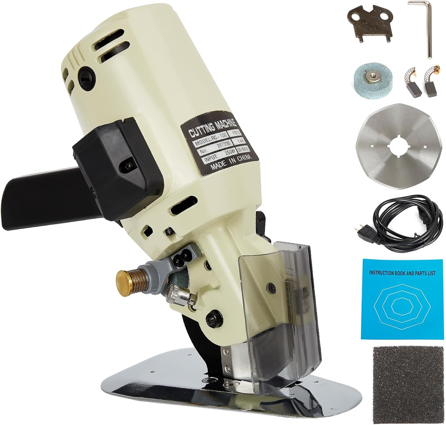 BEAMNOVA Fabric Cutter Electric Cloth Cutting Machine Roller with Extra 4 Inch Rotary Blade Hand Held Fabric Slitting Machine For Multi-Layer Clothing, Textiles, Paper, Blanket, Hat, etc