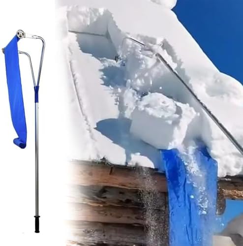 Adjustable 6.2-21 ft Lightweight Aluminum Snow Rake for Roofs, Portable Snow Removal Tool for Solar Panels & Porches, Ideal for Seniors & Easy Snow Clearing (with Scraper)