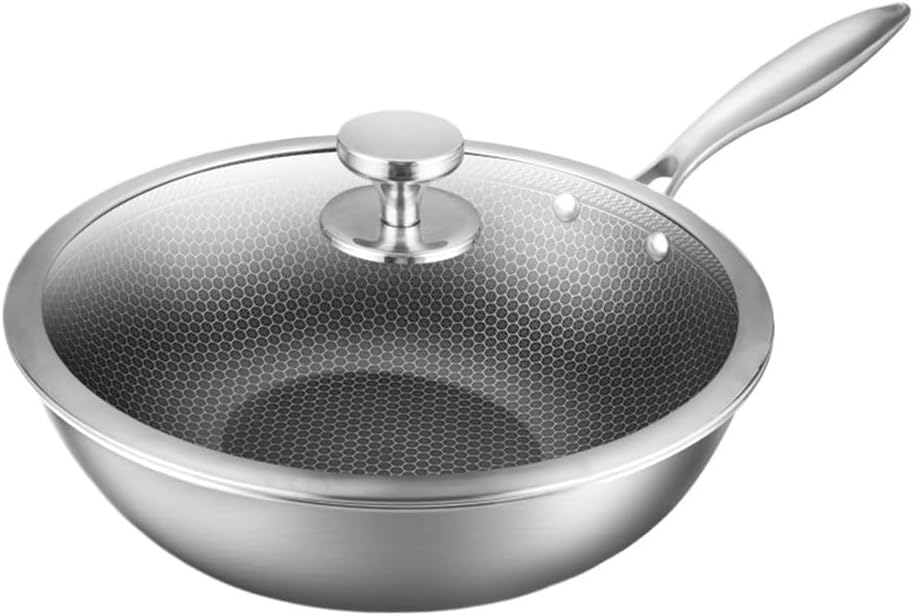 Stainless Steel Frying Pan Induction Gas Universal Pots and Pans Resistant Spatula