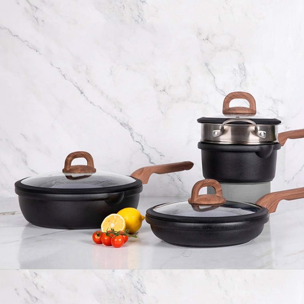Creative Aluminum Alloy Pot Set Non Stick Pan Without Cooking Fume Technology of Thickened Composite Bottom Easy to Clean(Style 2)