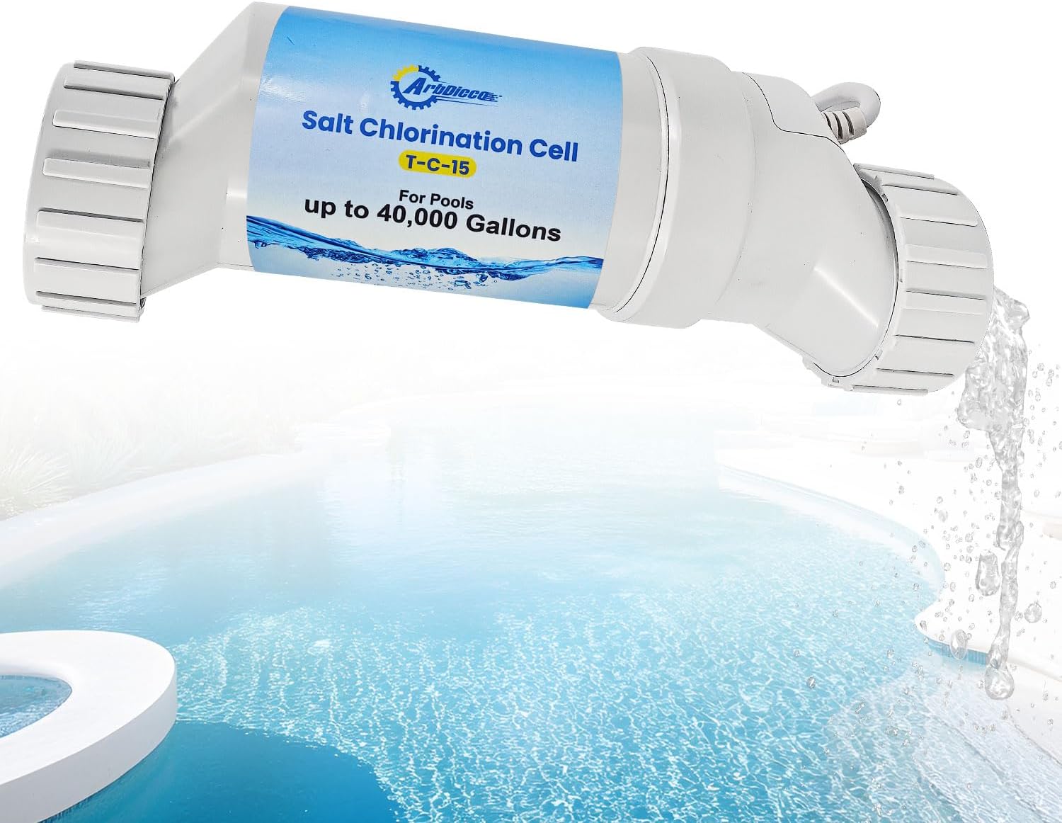 T-15 Salt Cell Replacement for Hayward AquaRite, AquaRite Pro, SwimPure Plus, up to 40,000 Gallons In-Ground, W3T-CELL-15, T-CELL-15-SWP, TCell 15, T-Cell 15