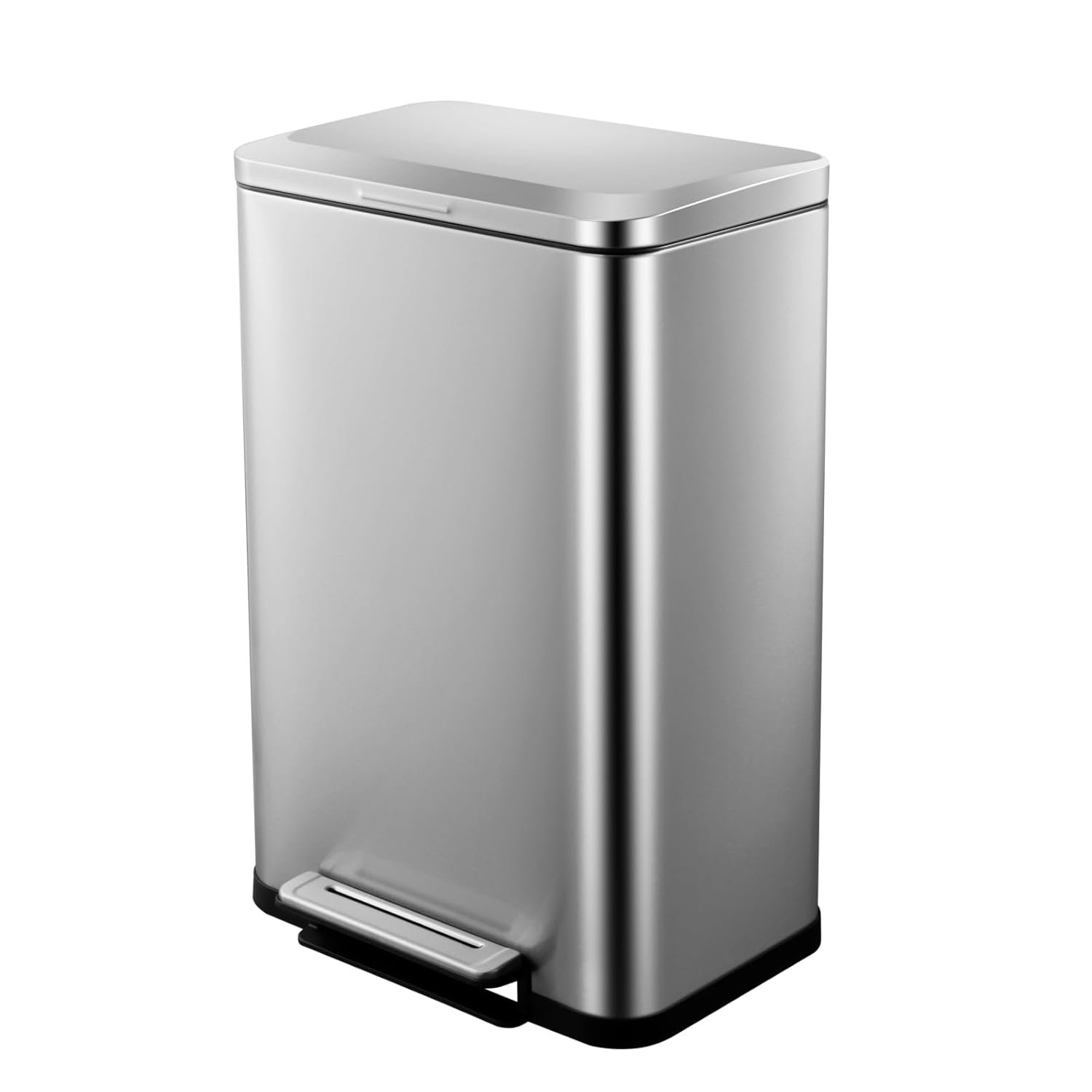 Kitchen Trash Can, 13 Gallon Garbage Can with Soft Close Lid, Stainless Steel Waste Bin with Removable Inner Bucket, Touchless Trash Bin Recycle Bin for Bedroom, Bathroom, Office