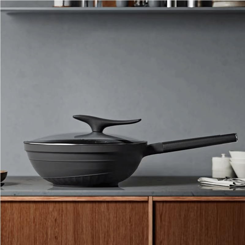 The Hybrid Non-Stick Wok Induction Cooker Gas Stove General Tourmaline Cooking Wok Non-stick Pan Household No Fumes Family kitchen(32cm)