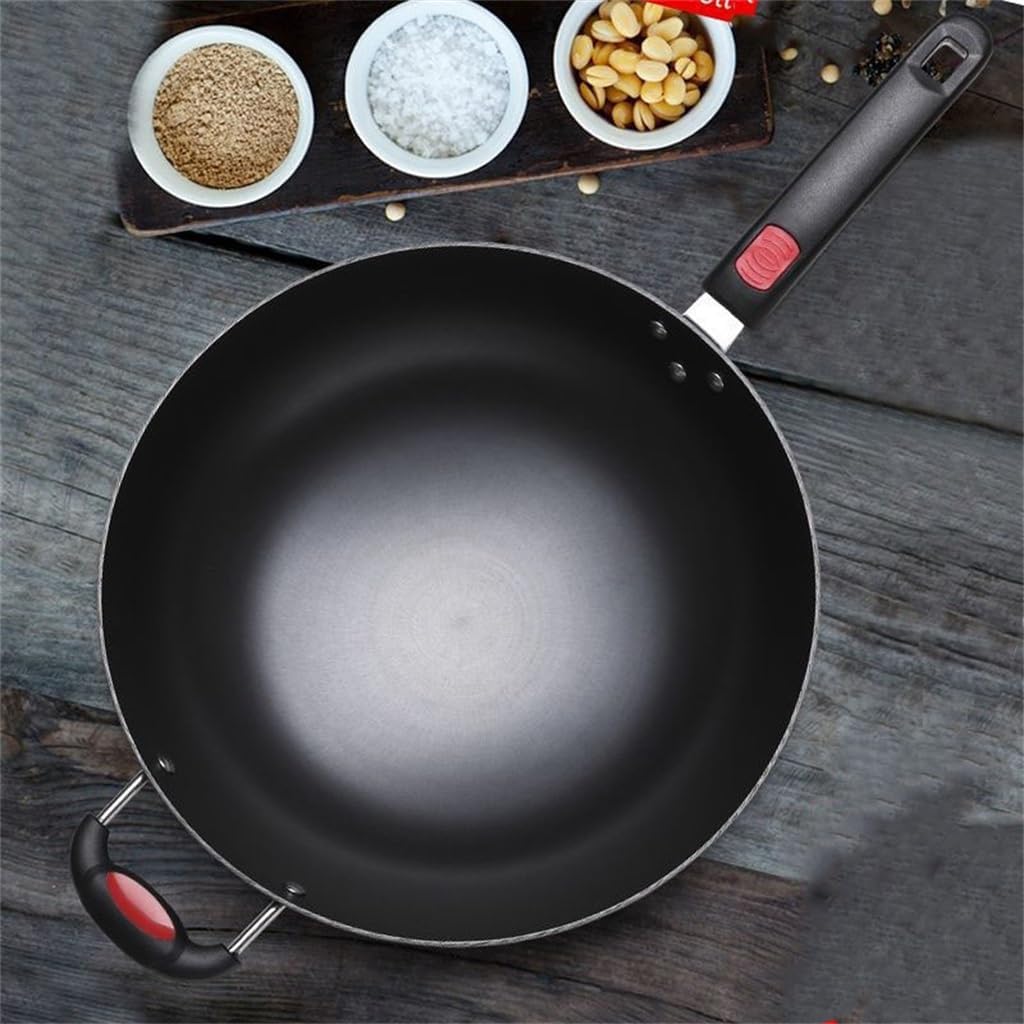 Uncoated Concave Induction Cooker Gas General Round Pan Household Wok Cooked