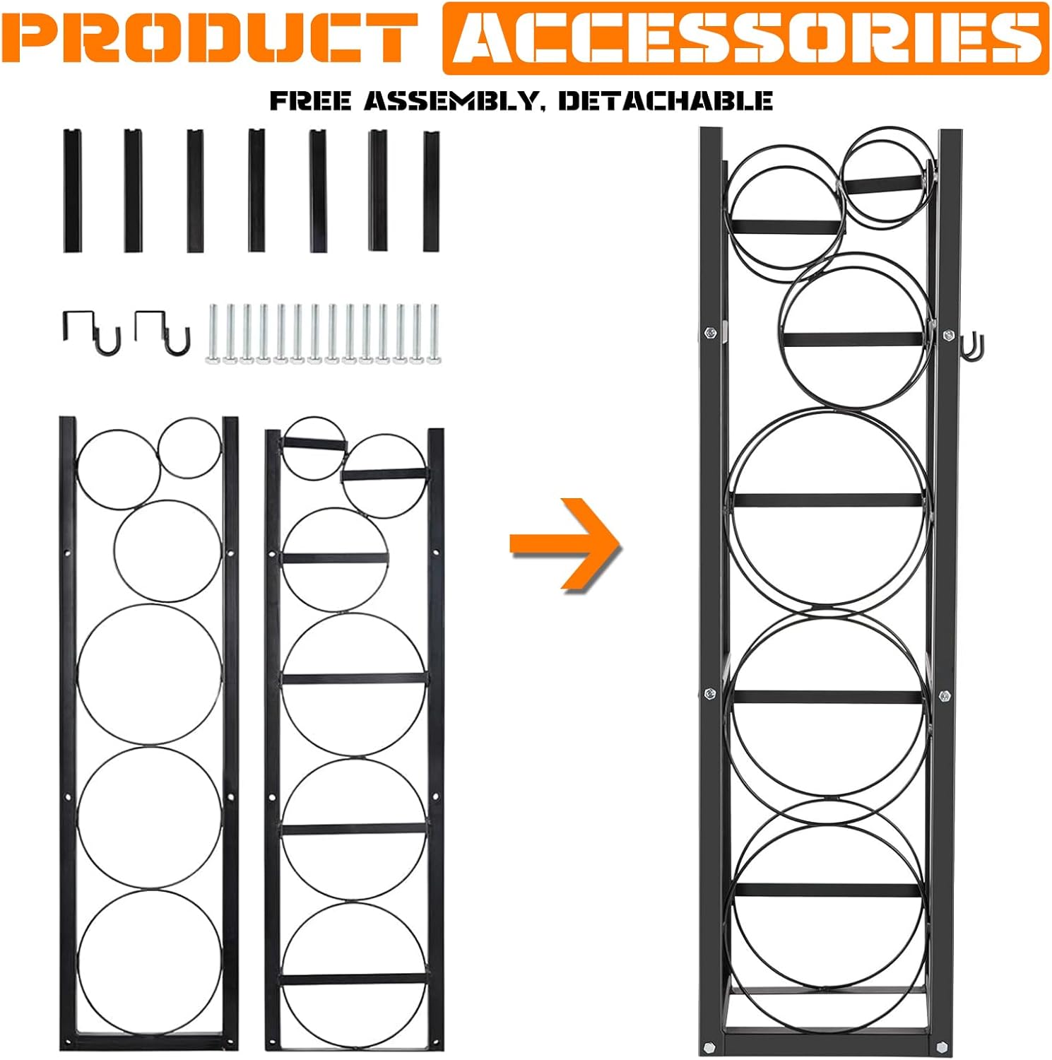 Refrigerant Tank Rack for 3x30 LBS and Other 3 Space-Saving Cylinder Holders for Freon, Oxygen, Nitrogen, 11 in x12 in x46 in