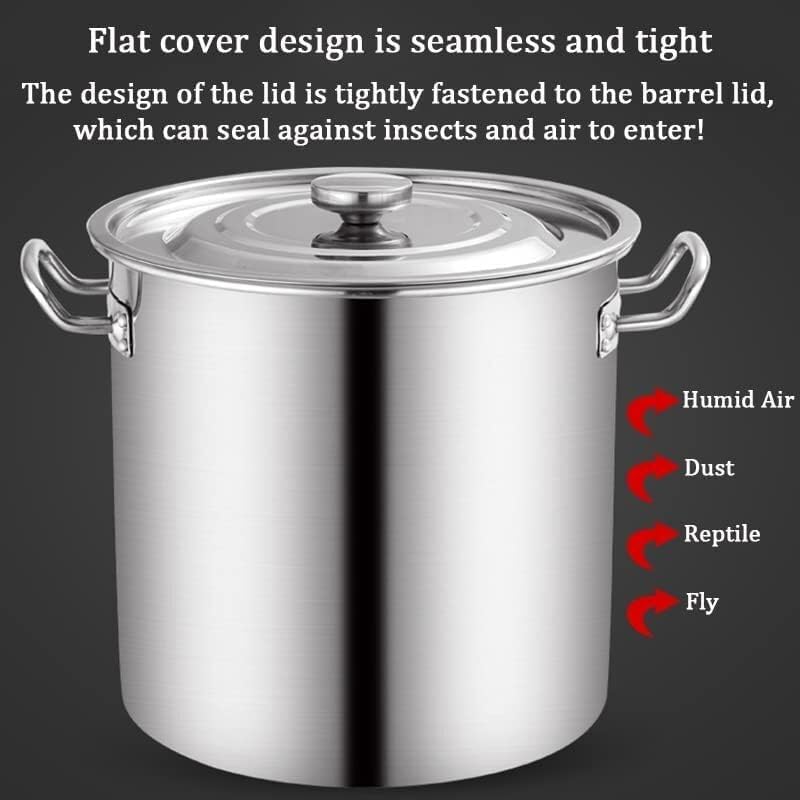 Heavy Duty Stainless Steel Stockpot with Riveted Handles - Ideal for Boiling, Steaming, and Canning(45Qt)