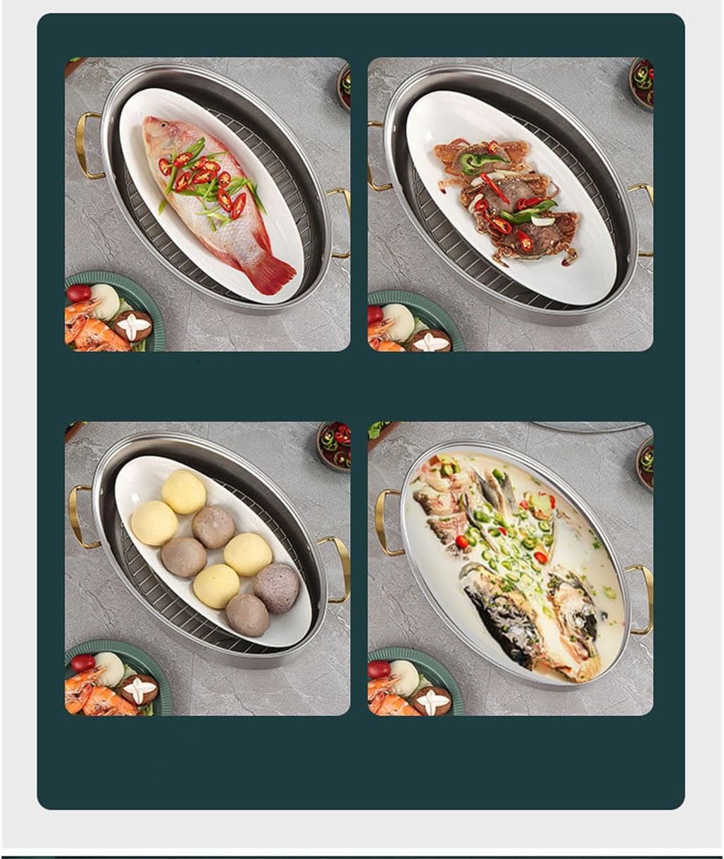 Steamed Fish Pot Oval Artifact Extra-large Multi-layer Household Multifunctional