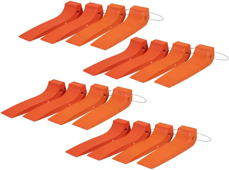 Mytee Products (8 Pack Tire Skates for Tow Truck Wrecker Rollback Carrier Safety Orange