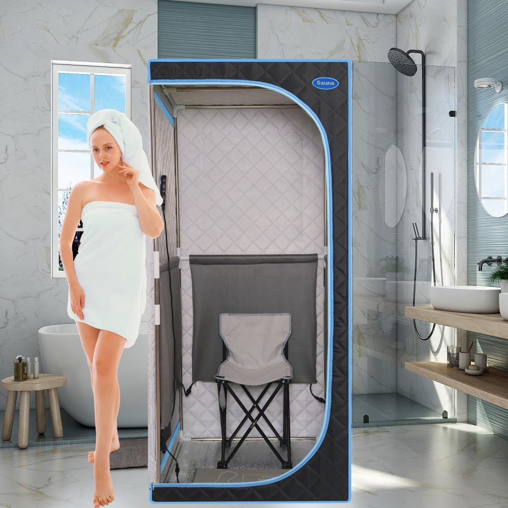Portable Full Body Far Infrared Sauna Tent for Home Use with Large Interior Space, Waterproof Thermal Fabric, and Easy Tool-Free Assembly