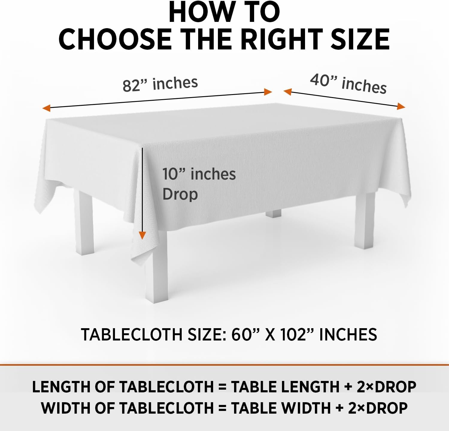 UBICON Premium Cotton Blend Tablecloth - Durable, Wrinkle-Resistant, Shape-Retaining - Versatile & Elegant for Any Occasion (5, White, 60