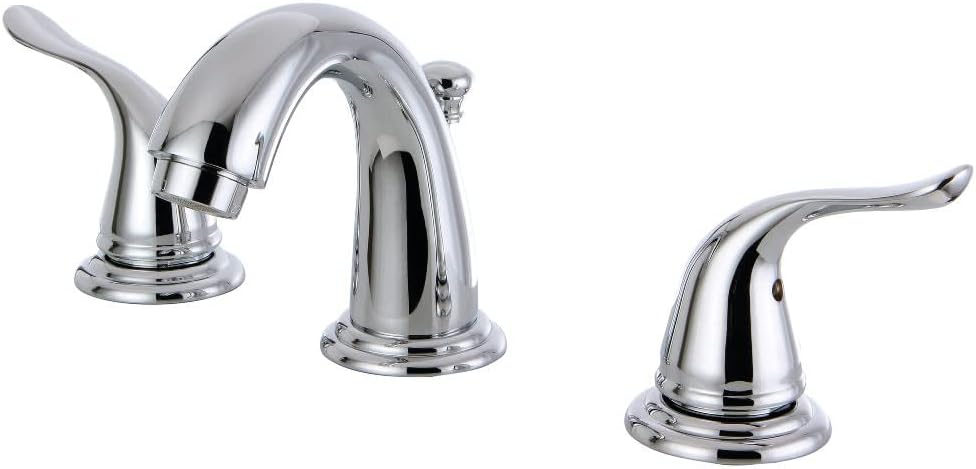 Kingston Brass KB2911YL Yosemite Mini Widespread Two Handle Lavatory Faucet, Polished Chrome, 3-3/4 inch in Spout Reach, Polished Chrome