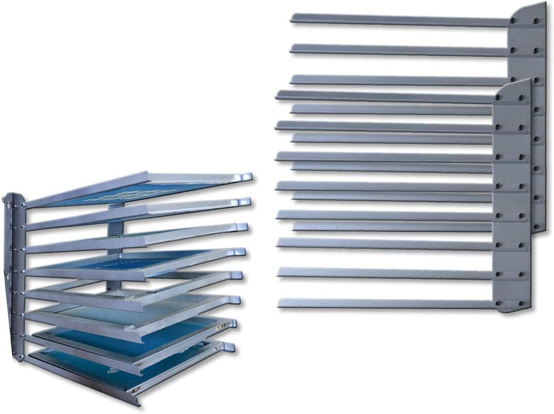 INTBUYING Screen Printing Frame Rack Shelf Storage Holder Screen Printing Squeegee Rack Screen Drying (8 Layer)