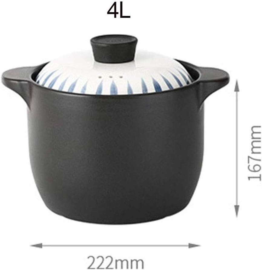 Casserole - Cooker Home Flame Gas Soup Pot Stone High Temperature Porridge Ceramic(4L)