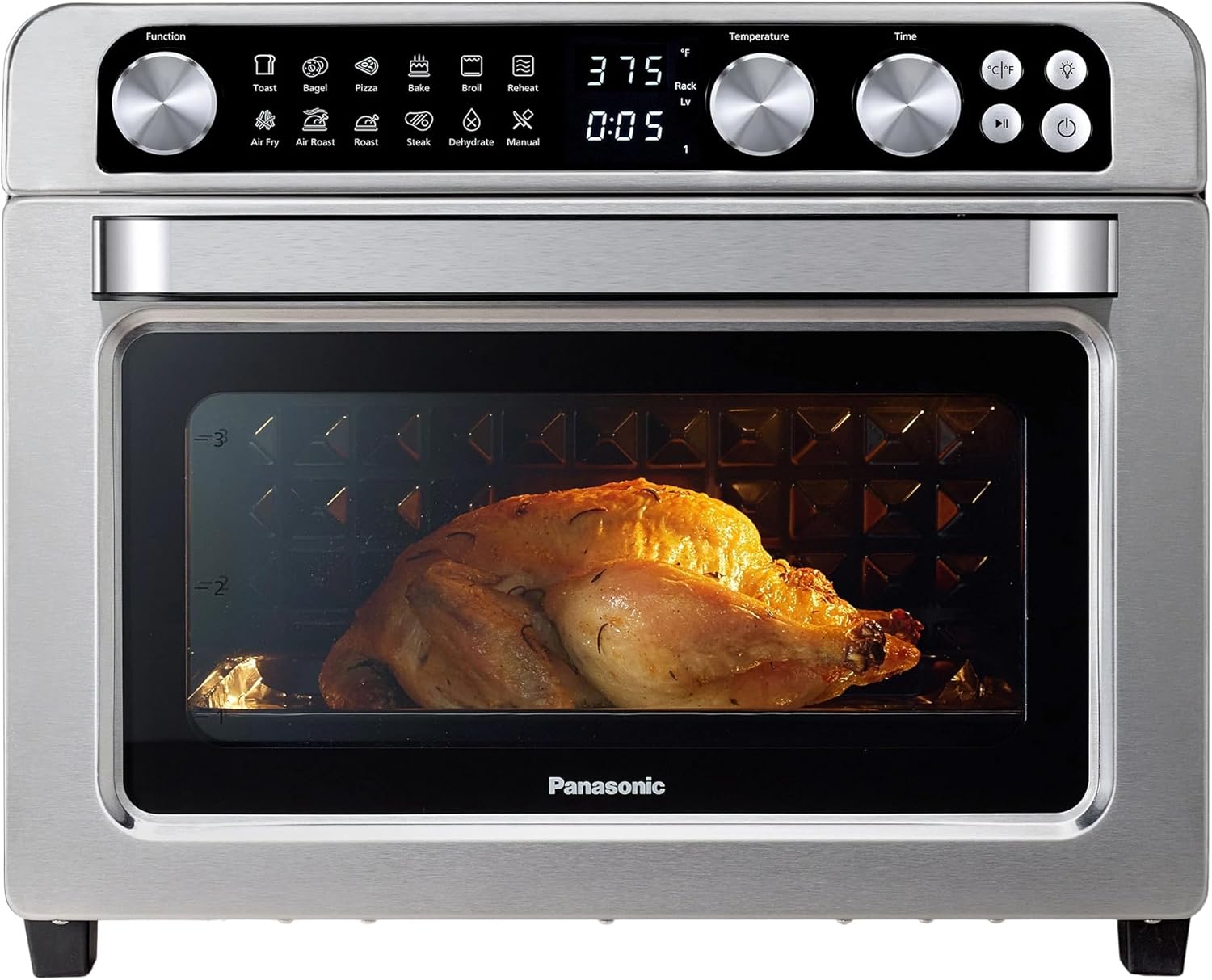 Panasonic FlashXpress Toaster Oven Countertop, 4-Slice Compact Size with Double Infrared Heating, 6 Auto Cook Options and Precise Temperature Control, 1300W - NB-G110P-W (White)