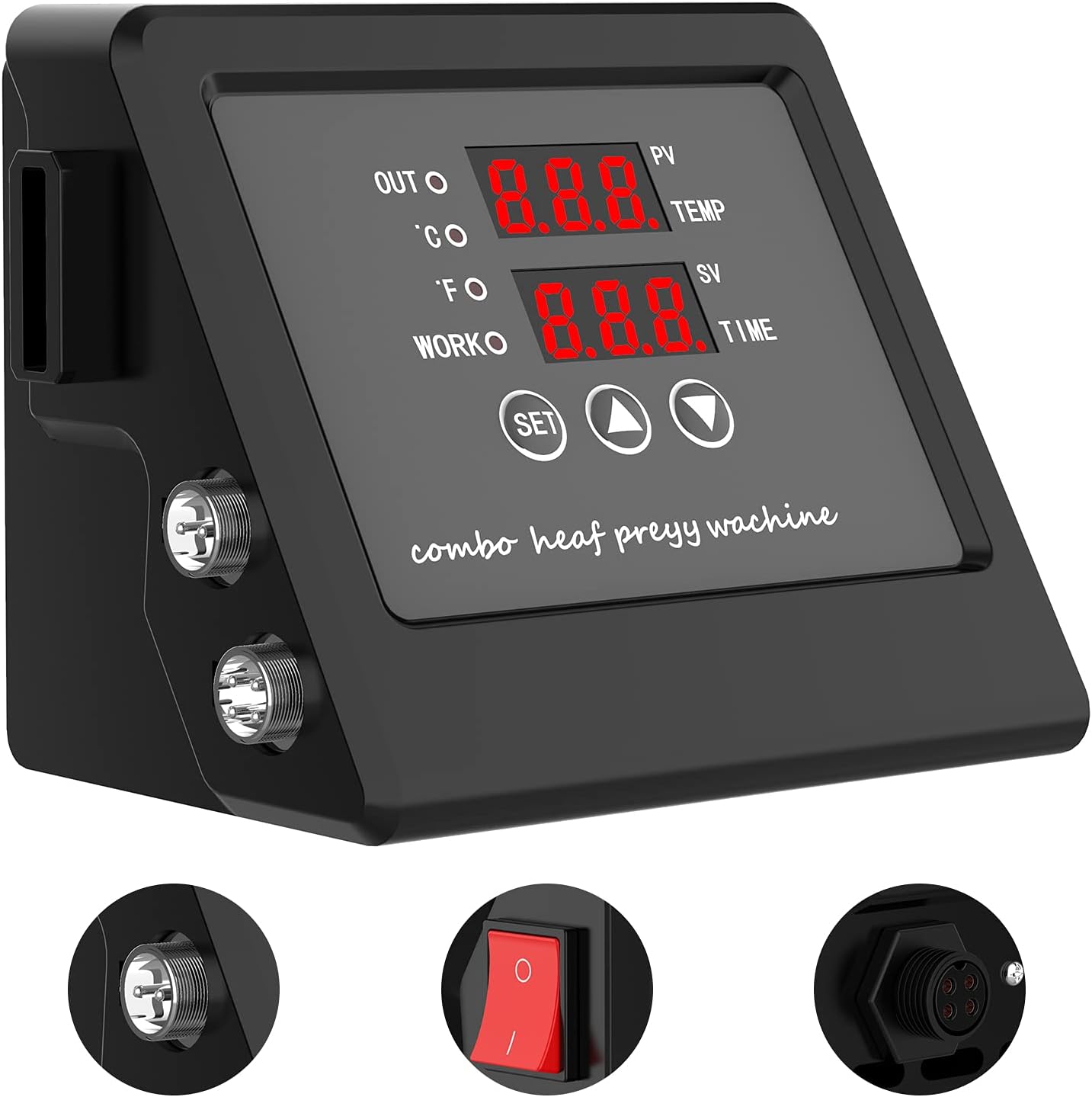 Controller,Multi-Functional Heat Press Machine Control Box Digital Box LED Controller for T-Shirts/Plate/Cap/Mug Swing Away Heat Transfer Sublimation Print Machine, 110V