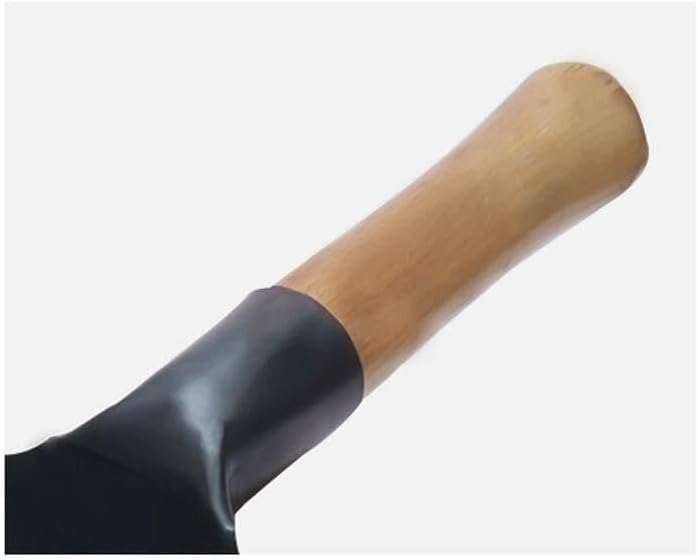 Handmade Forged Iron Wok – Traditional Round Bottom Non-Coated Frying Pan, Non-Stick Carbon Steel Wok for Gas Stoves, Wooden Handle-40cm