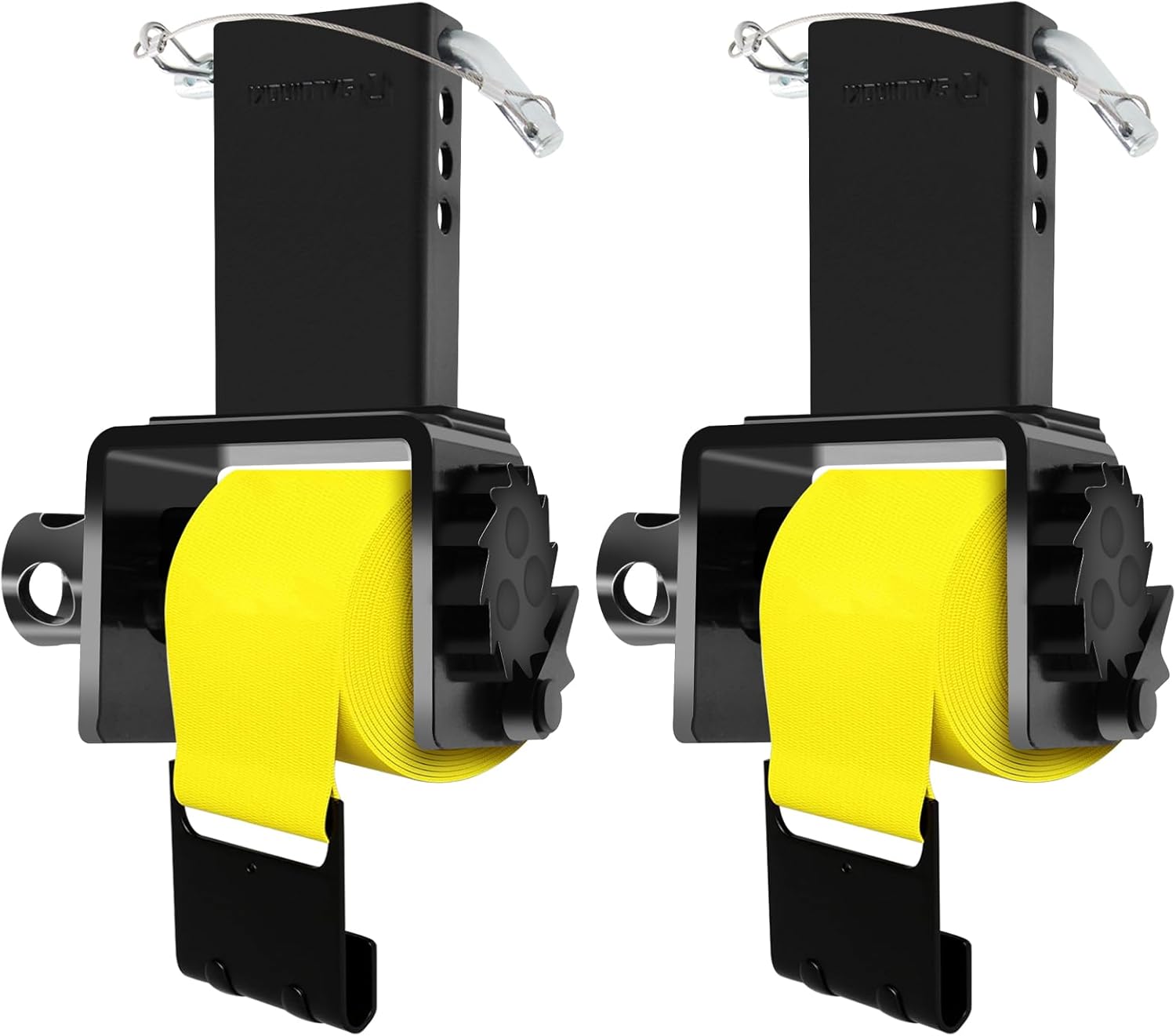 4 Pack Trailer Stake Pocket Winch Flatbed Kit with Anti-Loss Cord, Capacity 16,200 lbs Utility Flatbed Accessories, Include 4 inch Yellow Flatbed Winch Straps 30 Ft for 2x4 Stake Pockets