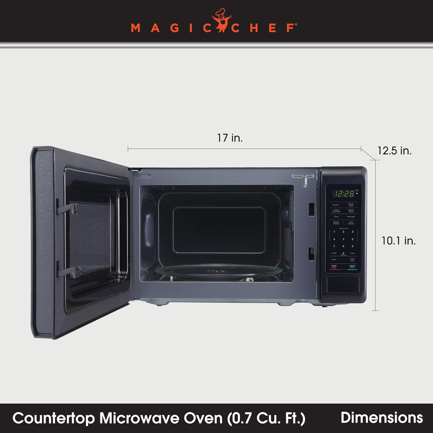 Magic Chef MC77MB Microwave, 0.7 cu ft, Black