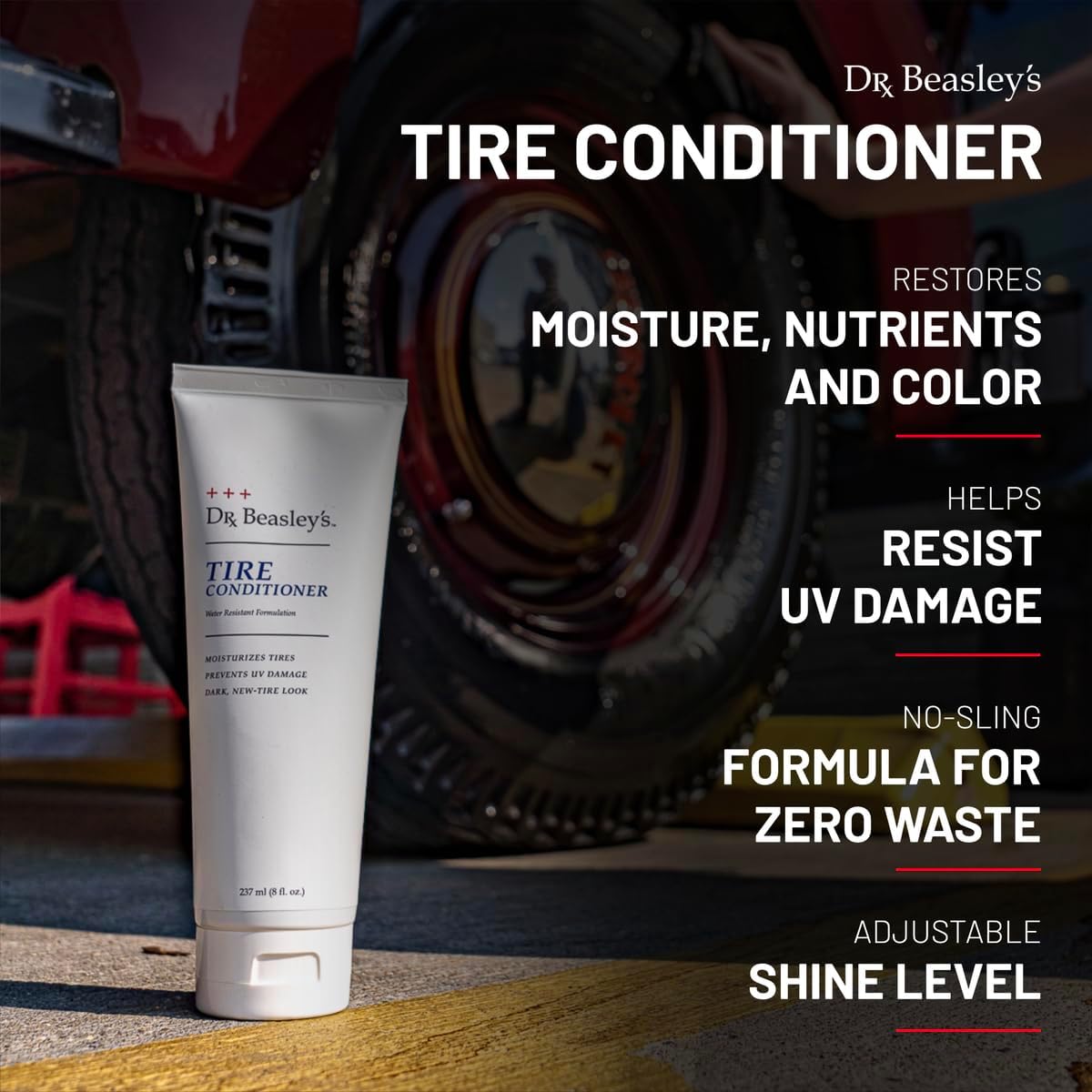 Dr. Beasley's Tire Conditioner 1 Gallon - Keeps Tires Looking New, Prevents Fading & Cracking, Resists UV, Restores Moisture & Color, Control Level of Shine, Easy to Apply