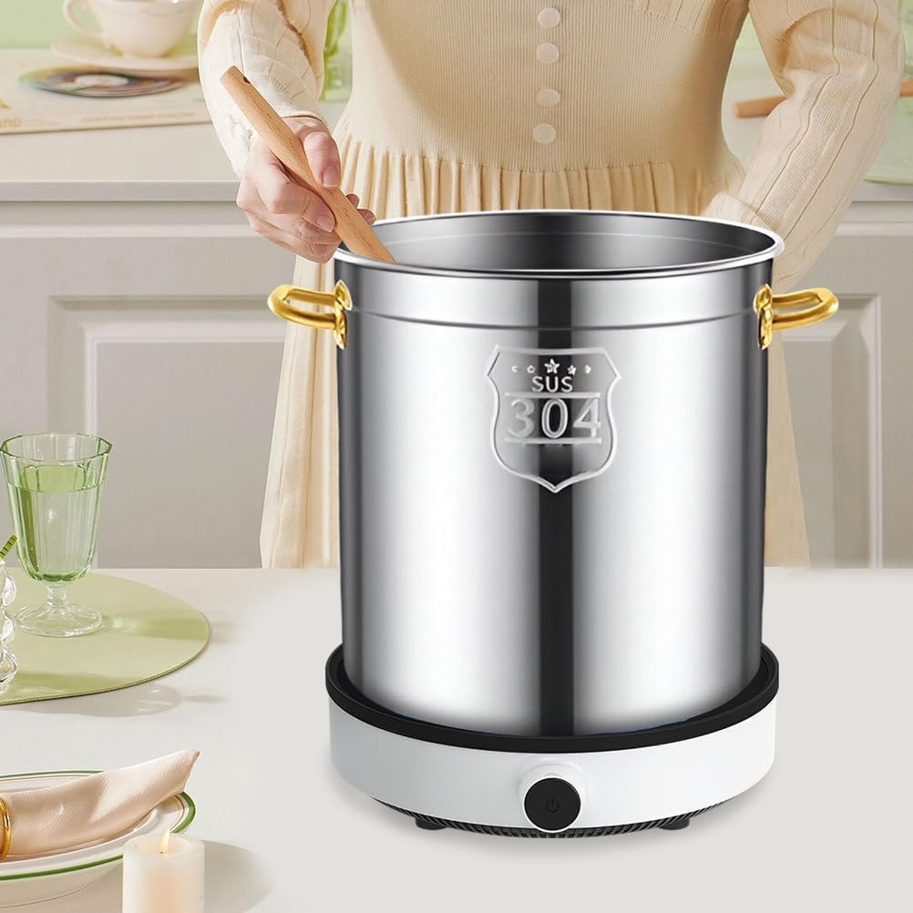 304 Stainless Steel Induction Stock Pot - Durable Soup Pot with Lid and Handles for Kitchen, Hotel, and Restaurant Use(50 * 50cm)
