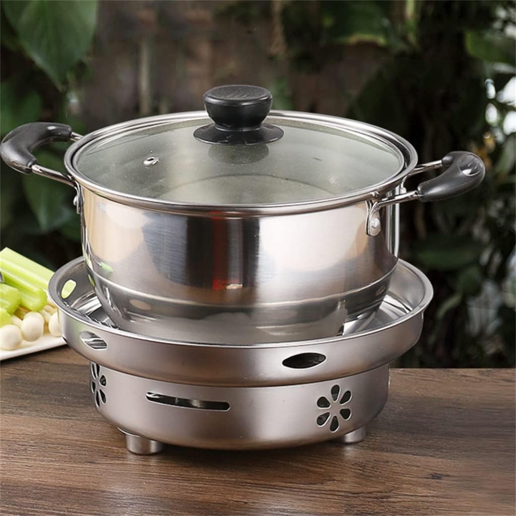 Hot Pot Heater Outdoor Household BBQ Stainless Steel Spirit Party Camping Stove Tourist Burner