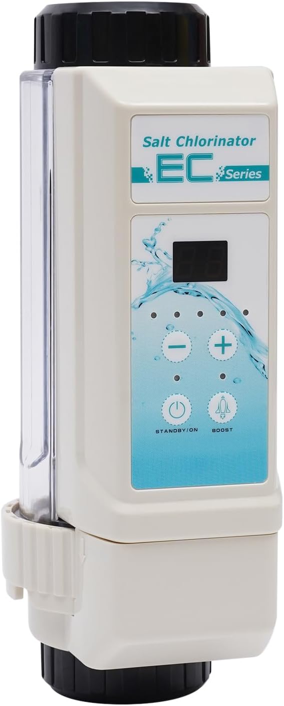 20g/H Salt Water Chlorine Generator, 120 W Electrolytic Salt Disinfection Machine W/Step-Down Transformer, Swimming Pool Salt Water Chlorine Generator for Indoor and Outdoor Small and Medium.
