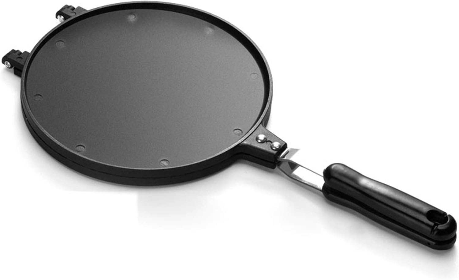 Frying Pan Skillet Egg Roll Convenient to Clean Wok Induction Pancake Pan Saving Food Oil Double-Sided Egg Roll Pan, 17Cm, Black-Black-22cm