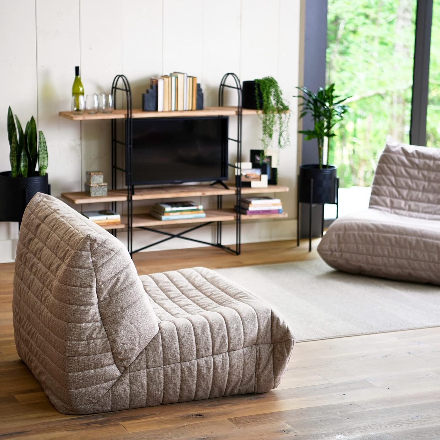 Main + Mesa Eitri Wood and Metal Adjustable Shelving Unit, Driftwood