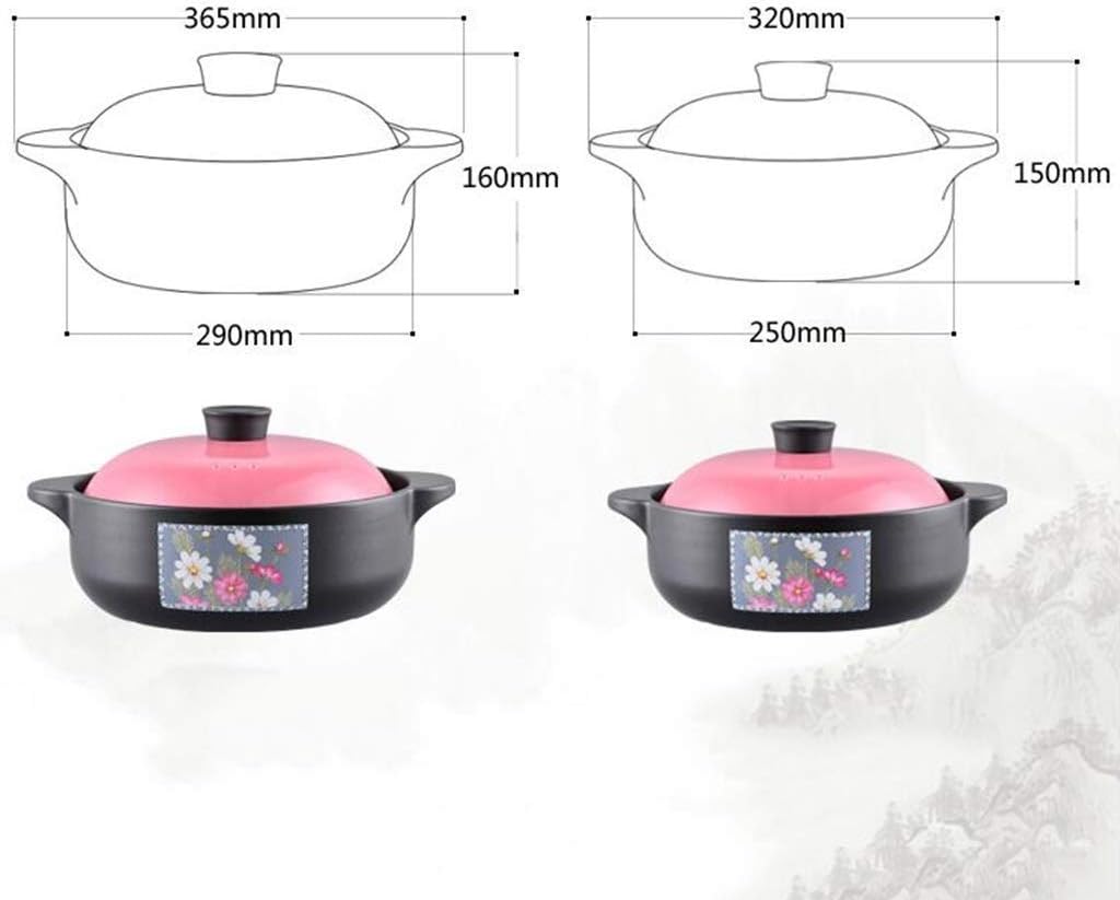 Ceramic casserole pot provide superior nonstick performance,scratch resistant,easy to clean,lid with steam vent prevents water overflow(29 * 29 * 16cm (12 * 12 * 6in))