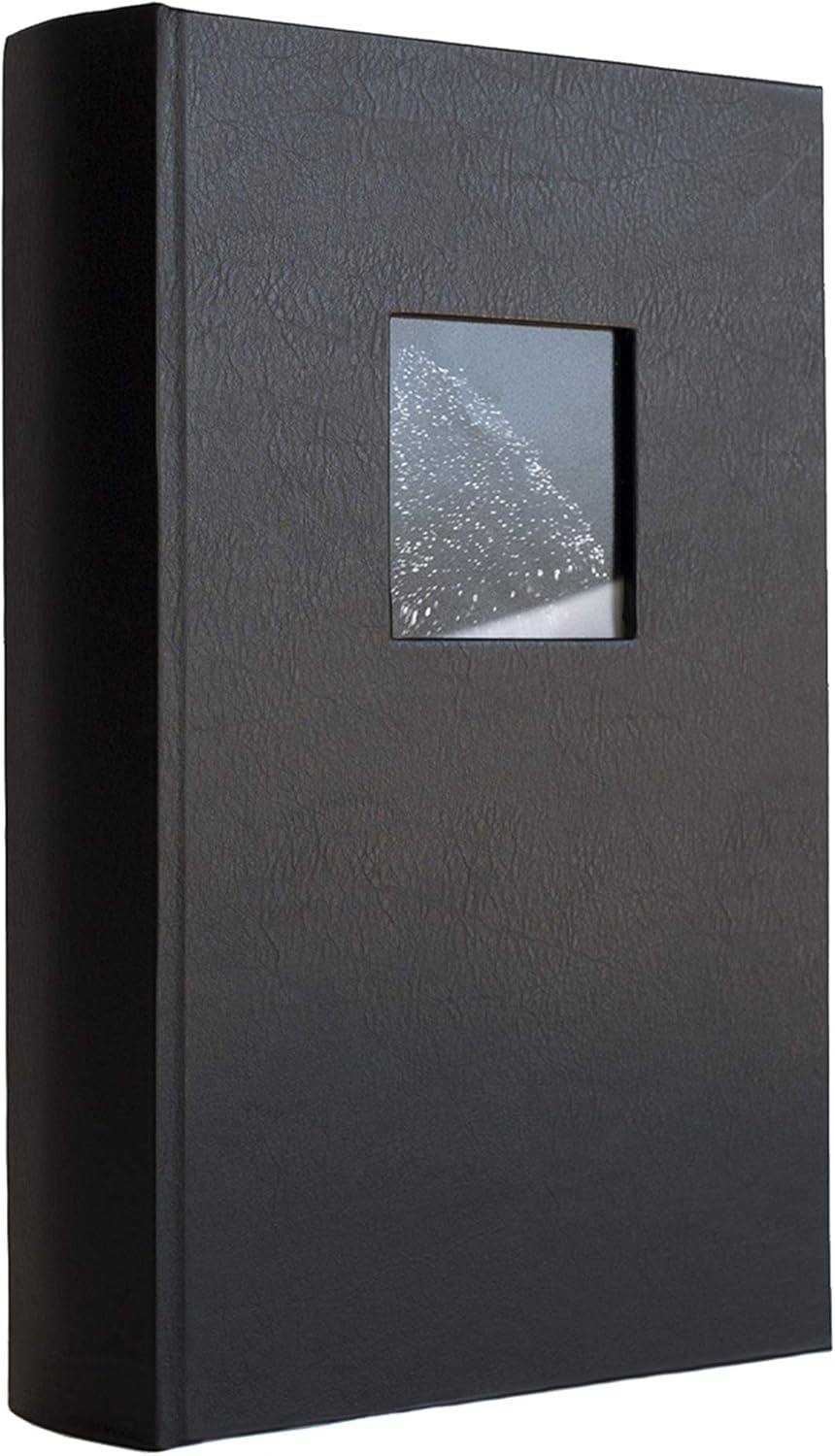 Kolo Hudson 3up Photo Album, Holds 300 4x6 Photos, Ideal for Weddings and Baby Books, Black Leather