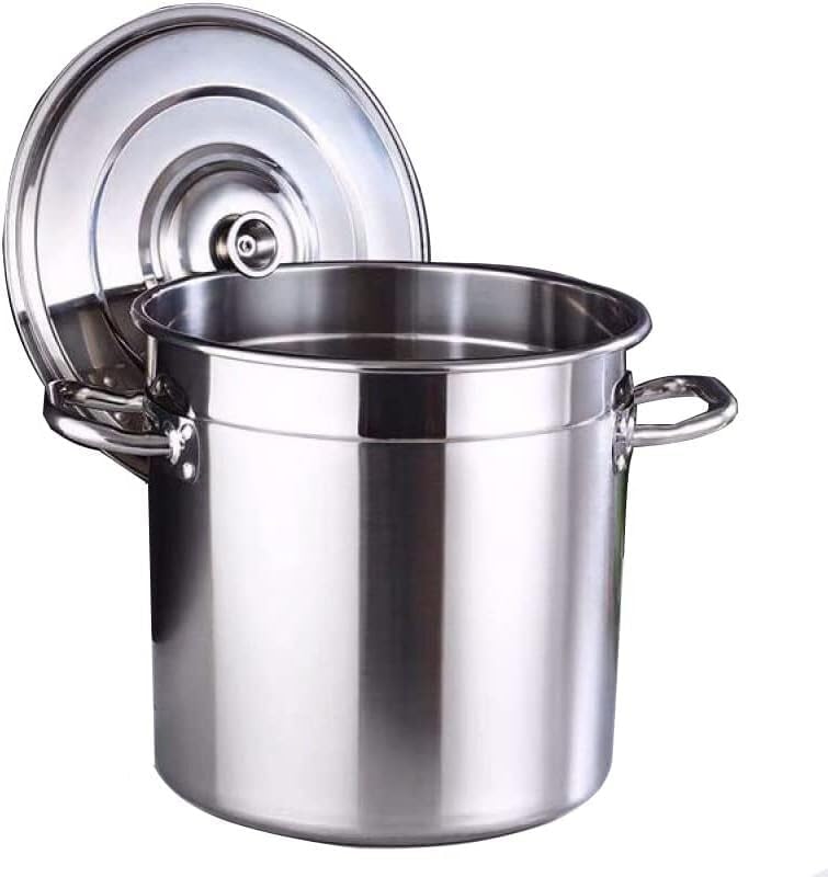 Heavy-Duty Stockpot for Seafood Boil | Dishwasher Safe Cookware with Strainer Basket and Stainless Steel Lid(45cm/17.7inch)