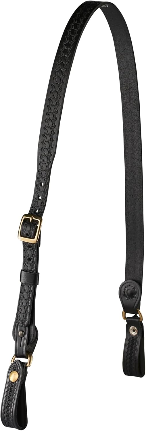 JAY-PEE Sam Browne Shoulder Strap 1 1/4 inch Leather Cross Strap Includes 2 D-Rings that Connect to Duty Belt