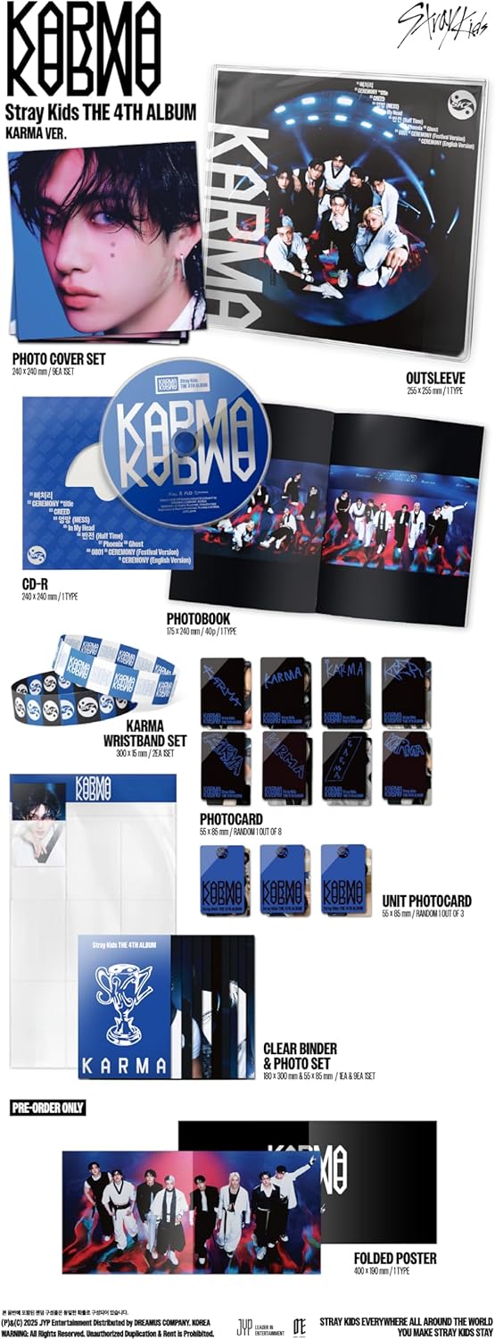 (SKZ) Stray Kids KARMA Album 4p Set (1Limited+2Standard+1Compact) +Express