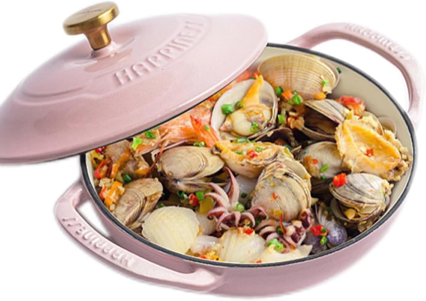 Cast Iron Dutch Oven, 1.5-Quart Dutch Oven Pan with Lid, Round Dutch Oven Cast Iron Pan with Non-Stick Enamel Coating, For All Stoves up to 500°F, Kitchen Dutch Oven (Pink)