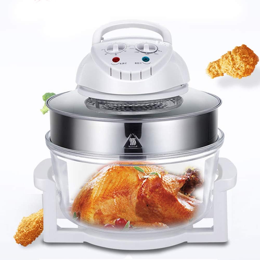 12/17L Air Fryer Large Fryer Oven Glass Fryer Turbo Infrared Convection Air Fryer Convection Oven Healthy Meal Electric Cooker with Recipe Book (17L)
