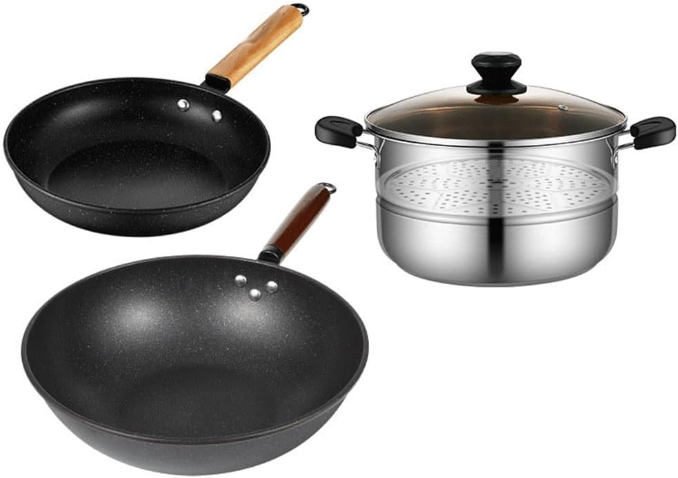 Complete Set Of Household Non-stick Cooker Induction Three Soup Frying Pan