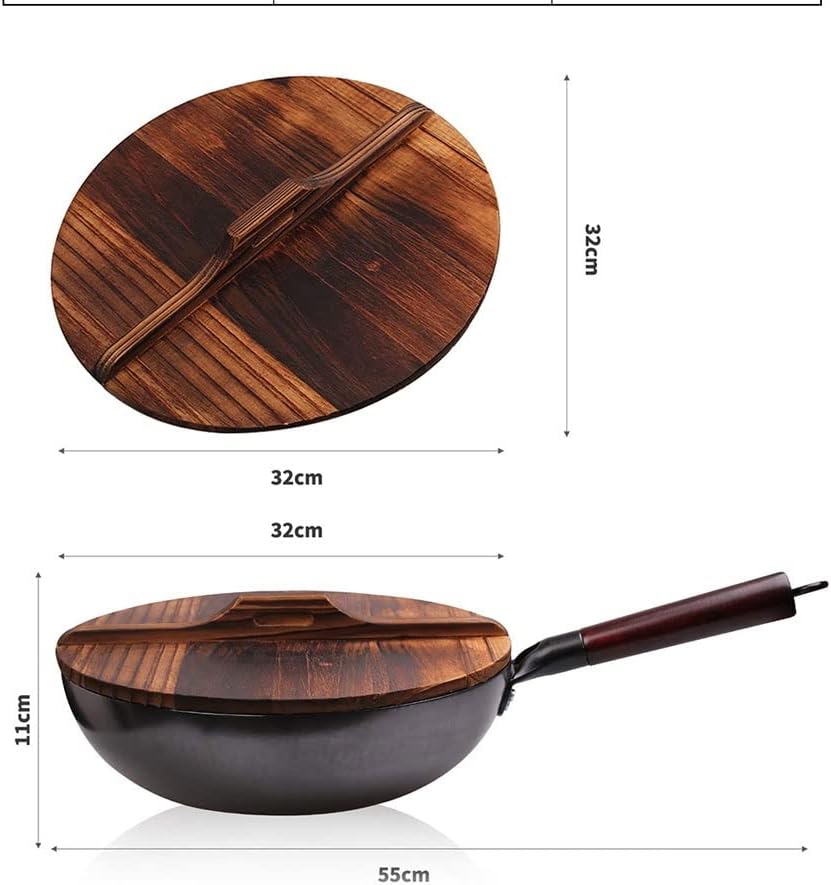Iron Wok Traditional Handmade Non-stick Pan Non-coating Gas Cooker Cookware