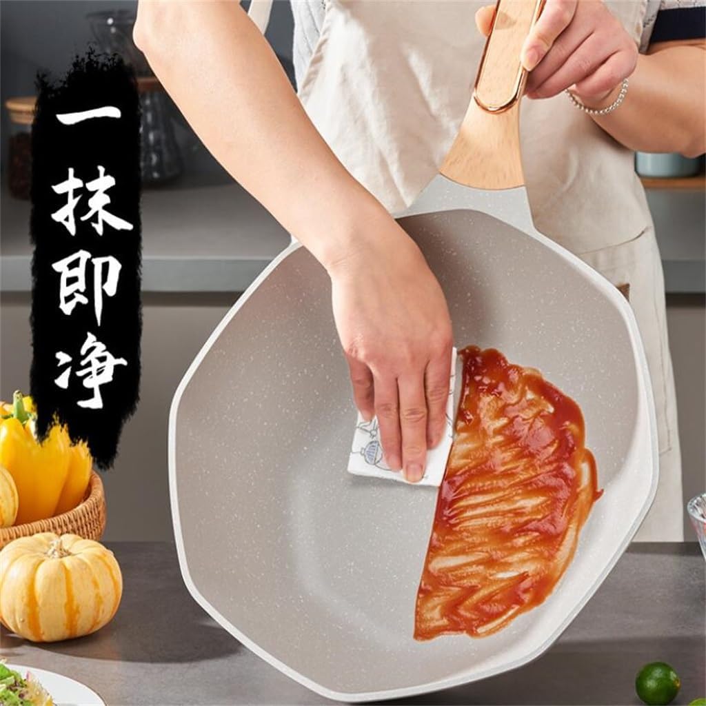 Octagonal Pot Flat Bottomed Non Stick Household Frying Pan, Vegetable