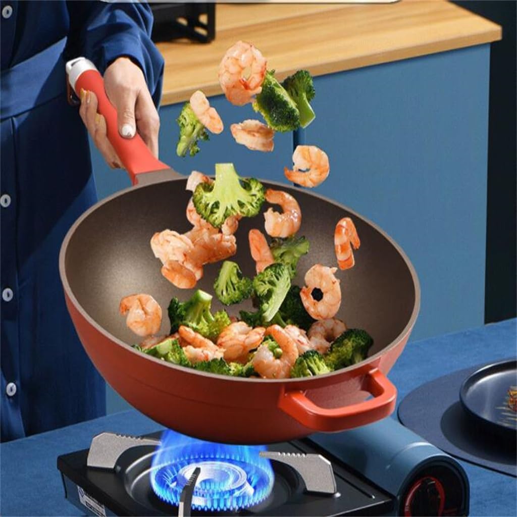 Non Stick Frying Pan, Uncoated Household Die-casting Integrated Universal Vegetable
