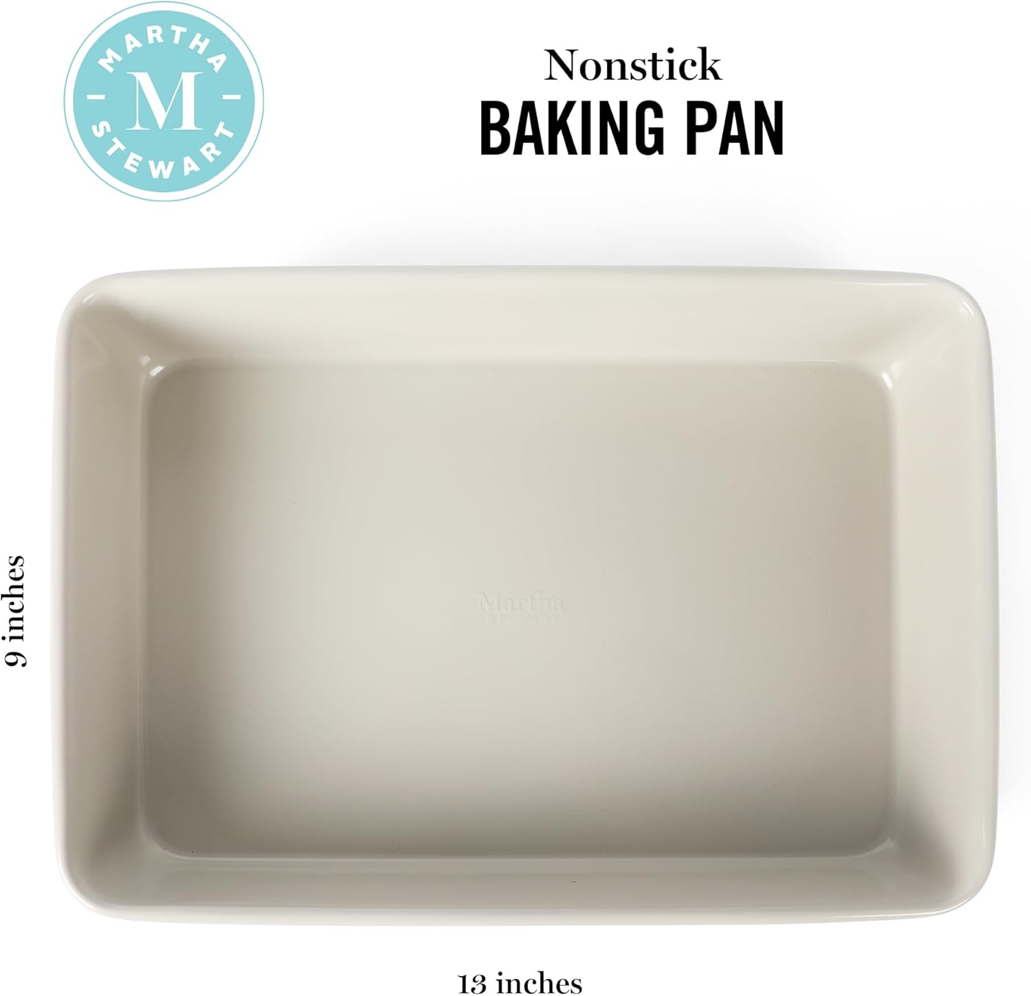 Martha Stewart Gallen 13 x 9 Inch Rectangular Nonstick Carbon Steel Cake/Baking Pan- Cool Grey (Pack of 6)